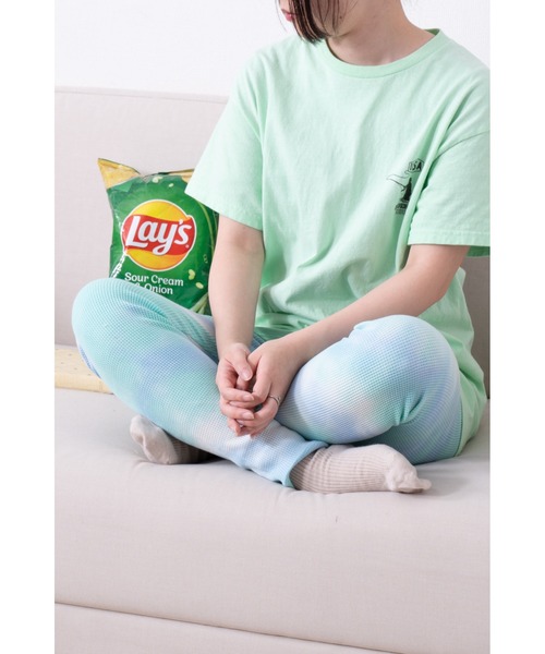 Healthknit(ヘルスニット)の「【 HealthKnit / ヘルスニット 】 タイダイ柄 ワッフル素材 レギンス SIP #4227(レギンス/スパッツ・レディース・ブラウン/ブルー・M/L)」の4枚目の写真