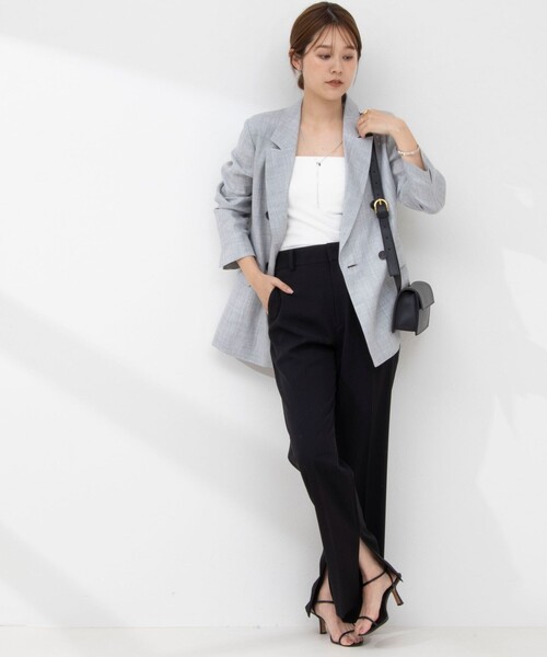 NOLLEY’S（ノーリーズ）の「ウォッシャブルスリットパンツ（その他パンツ・レディース・ブラック/キナリ・40/38/36/34）」の4枚目の写真