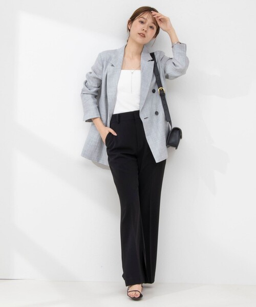 NOLLEY’S（ノーリーズ）の「ウォッシャブルスリットパンツ（その他パンツ・レディース・ブラック/キナリ・40/38/36/34）」の5枚目の写真