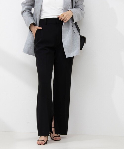 NOLLEY’S（ノーリーズ）の「ウォッシャブルスリットパンツ（その他パンツ・レディース・ブラック/キナリ・40/38/36/34）」の10枚目の写真