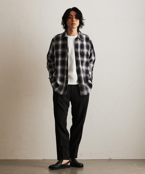 417 EDIFICE（フォーワンセブンエディフィス）の「リネンオンブレーチェックシャツ（シャツ/ブラウス・メンズ・ブラック系その他/ブラック・MEDIUM/LARGE）」の3枚目の写真