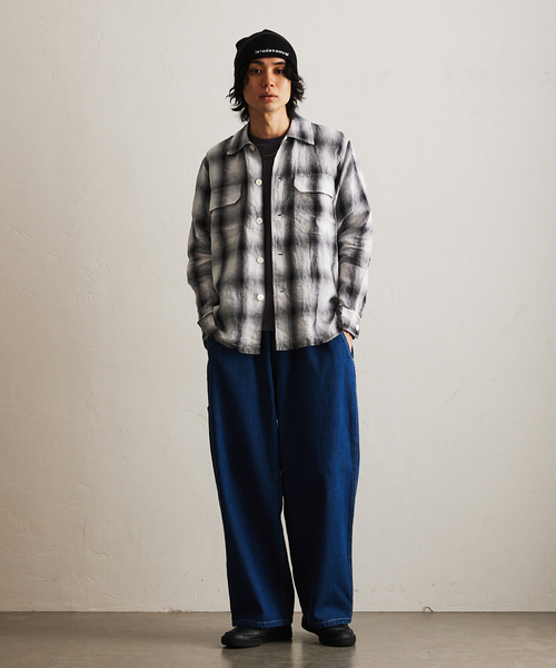 417 EDIFICE（フォーワンセブンエディフィス）の「リネンオンブレーチェックシャツ（シャツ/ブラウス・メンズ・ブラック系その他/ブラック・MEDIUM/LARGE）」の4枚目の写真