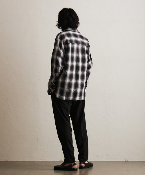 417 EDIFICE（フォーワンセブンエディフィス）の「リネンオンブレーチェックシャツ（シャツ/ブラウス・メンズ・ブラック系その他/ブラック・MEDIUM/LARGE）」の7枚目の写真