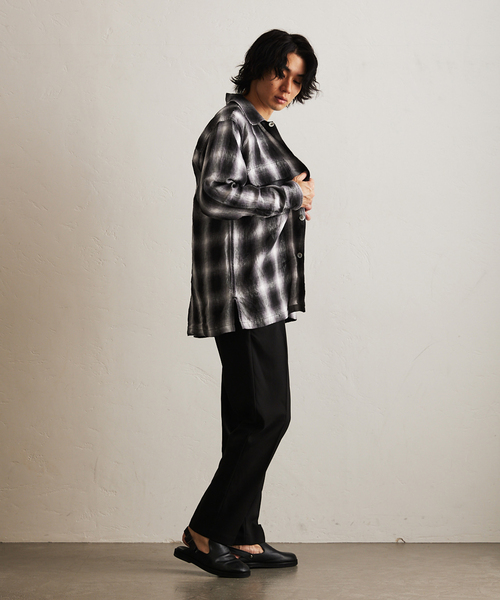 417 EDIFICE（フォーワンセブンエディフィス）の「リネンオンブレーチェックシャツ（シャツ/ブラウス・メンズ・ブラック系その他/ブラック・MEDIUM/LARGE）」の8枚目の写真