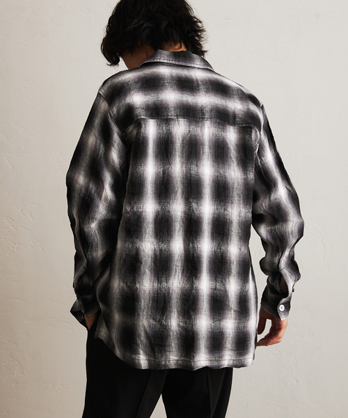 417 EDIFICE（フォーワンセブンエディフィス）の「リネンオンブレーチェックシャツ（シャツ/ブラウス・メンズ・ブラック系その他/ブラック・MEDIUM/LARGE）」の13枚目の写真