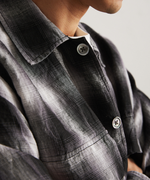 417 EDIFICE（フォーワンセブンエディフィス）の「リネンオンブレーチェックシャツ（シャツ/ブラウス・メンズ・ブラック系その他/ブラック・MEDIUM/LARGE）」の15枚目の写真