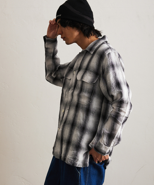 417 EDIFICE（フォーワンセブンエディフィス）の「リネンオンブレーチェックシャツ（シャツ/ブラウス・メンズ・ブラック系その他/ブラック・MEDIUM/LARGE）」の22枚目の写真