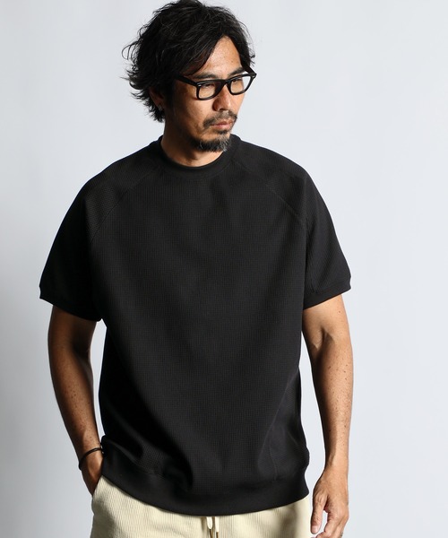 「AIR FLEX」WAFFLE TEE：高収縮機能素材 エアフレックス ワッフルTシャツ（Tシャツ/カットソー）｜The DUFFER of ST.GEORGE（ザダファーオブセントジョージ）