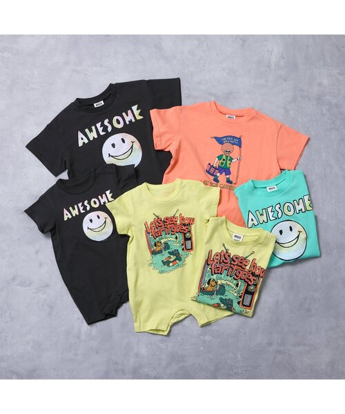 BREEZE（ブリーズ）の「【リンク】3柄モチーフTシャツ（Tシャツ/カットソー・キッズ・レモンイエロー/チャコール/ミント/オレンジ・80/90/100/110/120/130/140）」の5枚目の写真