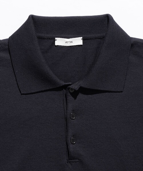 【新品未使用】【ATON】FRESCA KNIT | POLO KNIT ATON - 【残り一点】Fresca Knit Crew Polo Knit | ACRMTSM