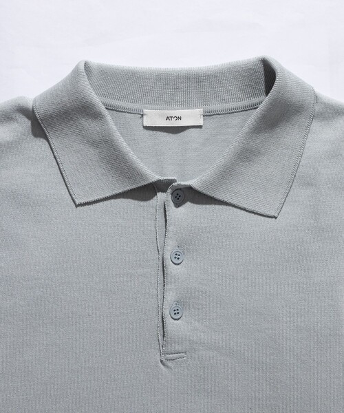 【新品未使用】【ATON】FRESCA KNIT | POLO KNIT ATON ポロシャツ 「ATON」 FRESCA KNIT CREW POLO メンズ