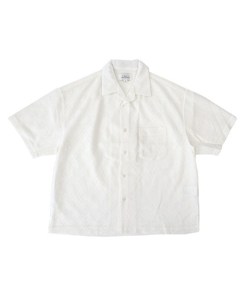 TIMELY WARNING（タイムリーワーニング）の「【TIMELY WARNING】LACE OPEN COLLAR SHIRT（シャツ/ブラウス・メンズ・オフホワイト/ブラック・M/L/XL）」の2枚目の写真