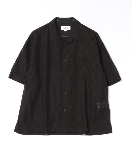 TIMELY WARNING（タイムリーワーニング）の「【TIMELY WARNING】LACE OPEN COLLAR SHIRT（シャツ/ブラウス・メンズ・オフホワイト/ブラック・M/L/XL）」の6枚目の写真
