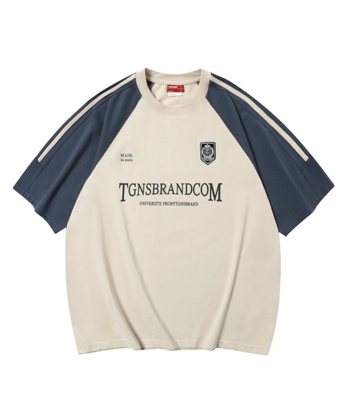 【セール】ストリートファッション TGNS ツーガンズ Side Panel SS Tee トラックTシャツ オーバーサイズ 半袖トップス 半袖Tシャツ スポーティートップス ロゴTシャツ ユニフォームTシャツ ストリートブランド Y2K ブロークコア ブロケットコア（Tシャツ/カットソー）｜TGNS（ツーガンズ）