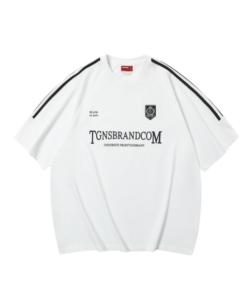 【セール】ストリートファッション TGNS ツーガンズ Side Panel SS Tee トラックTシャツ オーバーサイズ 半袖トップス 半袖Tシャツ スポーティートップス ロゴTシャツ ユニフォームTシャツ ストリートブランド Y2K ブロークコア ブロケットコア（Tシャツ/カットソー）｜TGNS（ツーガンズ）