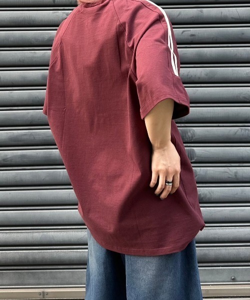 【セール】ストリートファッション TGNS ツーガンズ Side Panel SS Tee トラックTシャツ オーバーサイズ 半袖トップス 半袖Tシャツ スポーティートップス ロゴTシャツ ユニフォームTシャツ ストリートブランド Y2K ブロークコア ブロケットコア（Tシャツ/カットソー）｜TGNS（ツーガンズ）