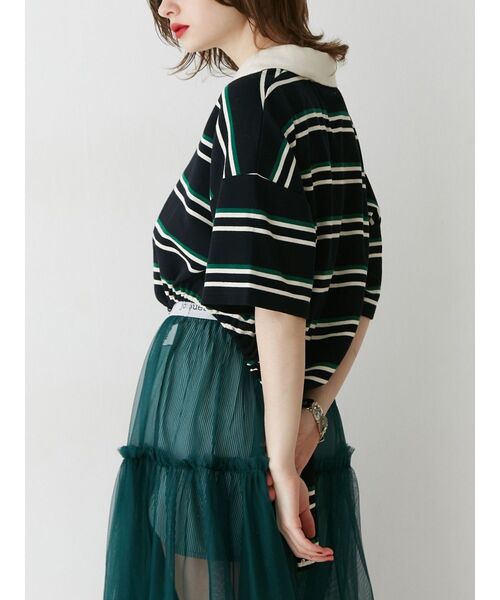 jouetie（ジュエティ）の「ボディースーツポロトップス【セットアップ対応】（ポロシャツ・レディース・ブラウン/レッド/ブラック・MEDIUM）」の19枚目の写真