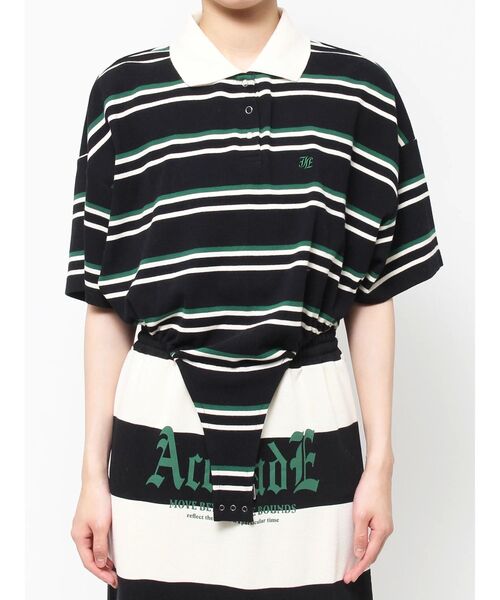 jouetie（ジュエティ）の「ボディースーツポロトップス【セットアップ対応】（ポロシャツ・レディース・ブラウン/レッド/ブラック・MEDIUM）」の11枚目の写真