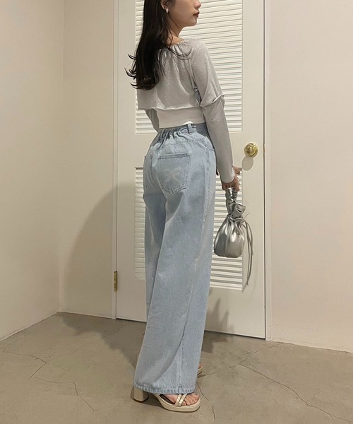 one after another NICE CLAUP（ワンアフターアナザーナイスクラップ）の「マルチウェイボレロトップス（Tシャツ/カットソー・レディース・ブラック/シルバー/オフホワイト・FREE）」の5枚目の写真