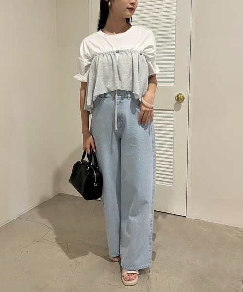 one after another NICE CLAUP（ワンアフターアナザーナイスクラップ）の「マルチウェイボレロトップス（Tシャツ/カットソー・レディース・ブラック/シルバー/オフホワイト・FREE）」の6枚目の写真