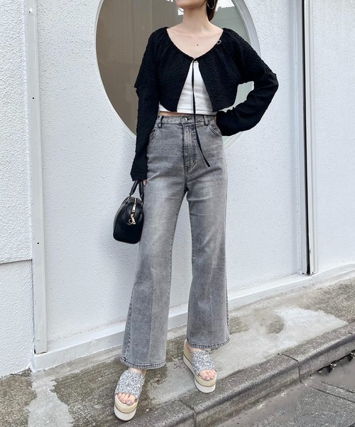 one after another NICE CLAUP（ワンアフターアナザーナイスクラップ）の「マルチウェイボレロトップス（Tシャツ/カットソー・レディース・ブラック/シルバー/オフホワイト・FREE）」の11枚目の写真
