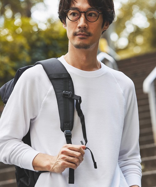 AIGLE（エーグル）の「吸水速乾 ワッフルラグランTシャツ RP（Tシャツ/カットソー・メンズ・ダークグリーン/ブラック/ホワイト・XL/M/S/L）」の6枚目の写真