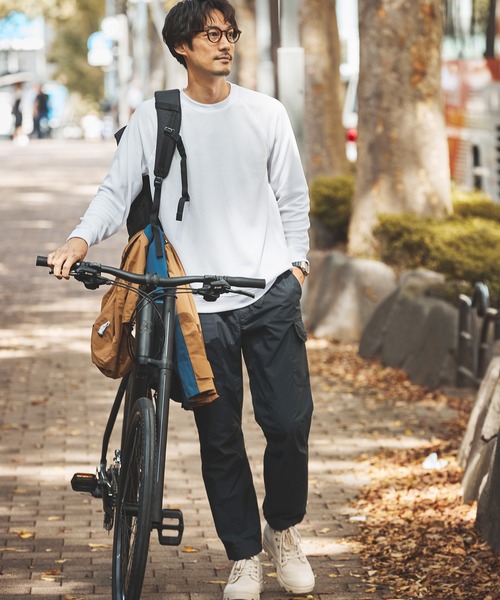 AIGLE（エーグル）の「吸水速乾 ワッフルラグランTシャツ RP（Tシャツ/カットソー・メンズ・ダークグリーン/ブラック/ホワイト・XL/M/S/L）」の9枚目の写真