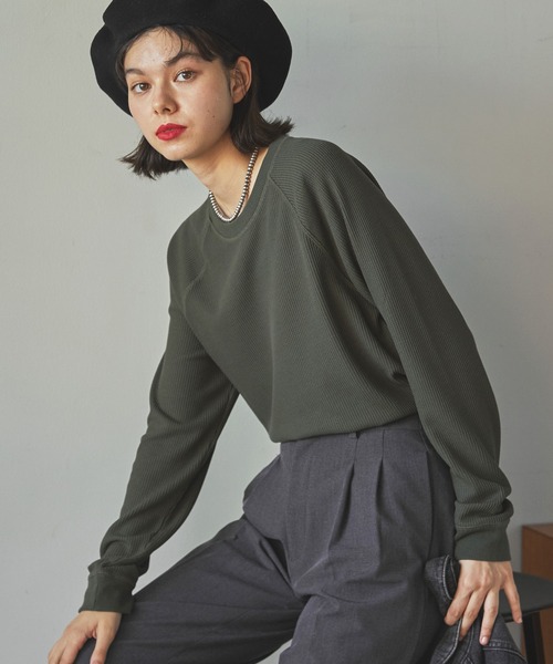 AIGLE（エーグル）の「吸水速乾 ワッフルラグランTシャツ RP（Tシャツ/カットソー・メンズ・ダークグリーン/ブラック/ホワイト・XL/M/S/L）」の22枚目の写真