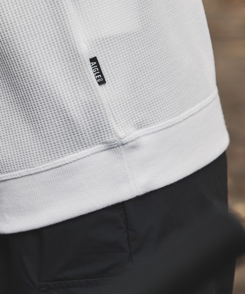 AIGLE（エーグル）の「吸水速乾 ワッフルラグランTシャツ RP（Tシャツ/カットソー・メンズ・ダークグリーン/ブラック/ホワイト・XL/M/S/L）」の14枚目の写真