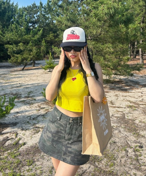 INTER FACTORY（インターファクトリー）の「AINA - デニムミニスカート　made in INTER FACTORY（スカート・レディース・グリーン/ブルー・SMALL/MEDIUM）」の4枚目の写真