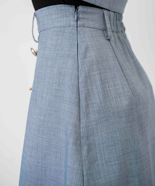 REDYAZEL（レディアゼル）の「【セットアップ可能】ボタン付きボックスプリーツスカート（スカート・レディース・サックスブルー/アイボリー/ミント・FREE）」の6枚目の写真