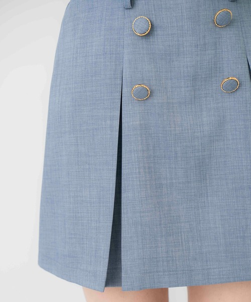 REDYAZEL（レディアゼル）の「【セットアップ可能】ボタン付きボックスプリーツスカート（スカート・レディース・サックスブルー/アイボリー/ミント・FREE）」の5枚目の写真
