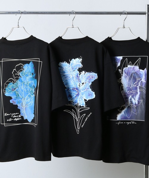 ZIP FIVE(ジップファイブ)の「【CONTRIBE】花柄プリント フラワーグラフィック オーバーサイズ Tシャツ(Tシャツ/カットソー・メンズ・ホワイト系/ホワイト系1/ブラック/ホワイト/ブラック系1/ブラック系・MEDIUM/LARGE)」の15枚目の写真