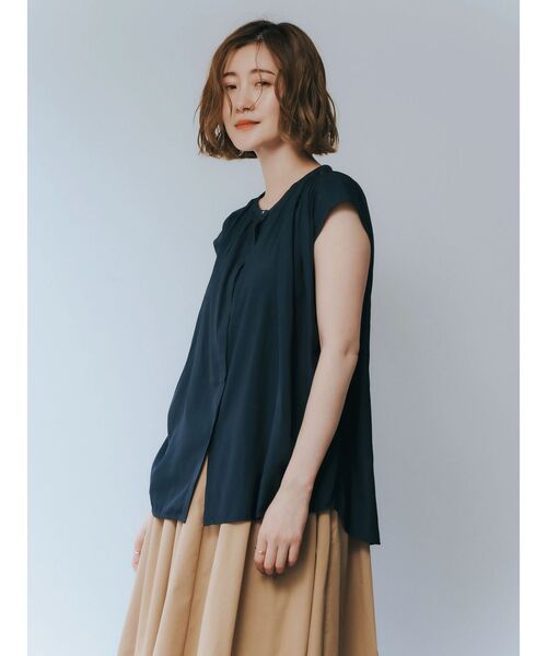 YECCA VECCA（イェッカヴェッカ）の「ギャザーブラウス（シャツ/ブラウス・レディース・オフホワイト/サックスブルー/ネイビー/ストライプ・FREE）」の22枚目の写真