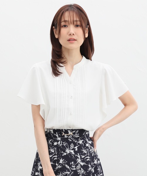 Honeys（ハニーズ）の「ピンタックブラウス（シャツ/ブラウス・レディース・ネイビー/ダークブラウン/ライトグレー/ボルドー/ホワイト・3L/LL/L/M/S）」の7枚目の写真