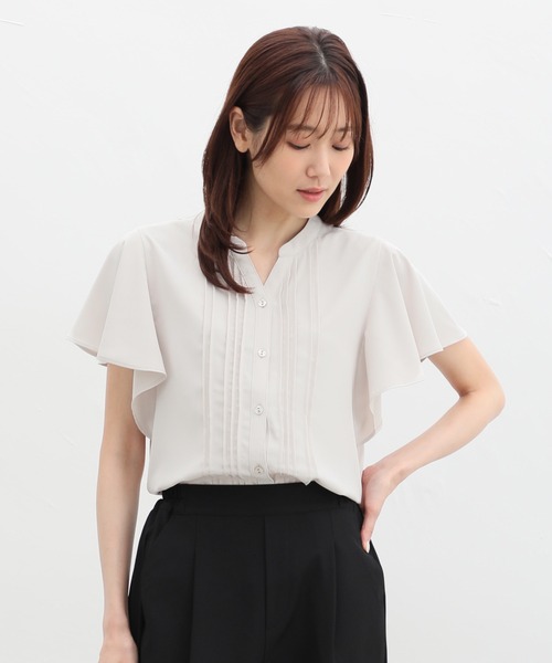 Honeys（ハニーズ）の「ピンタックブラウス（シャツ/ブラウス・レディース・ネイビー/ダークブラウン/ライトグレー/ボルドー/ホワイト・3L/LL/L/M/S）」の14枚目の写真