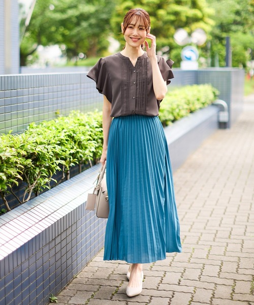 Honeys（ハニーズ）の「ピンタックブラウス（シャツ/ブラウス・レディース・ネイビー/ダークブラウン/ライトグレー/ボルドー/ホワイト・3L/LL/L/M/S）」の15枚目の写真