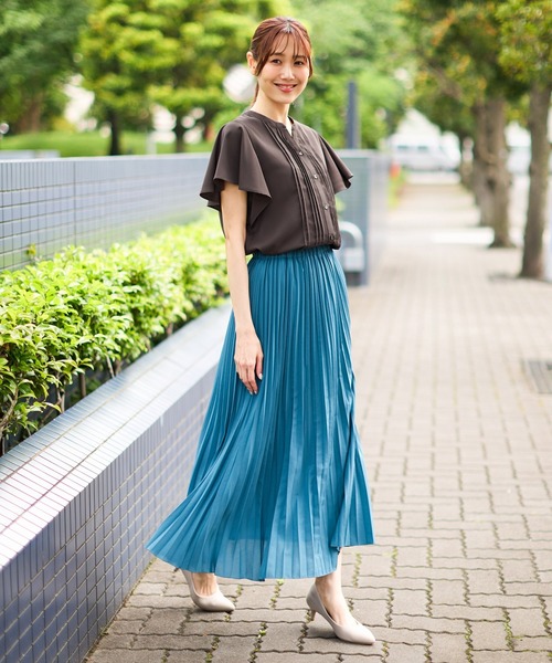 Honeys（ハニーズ）の「ピンタックブラウス（シャツ/ブラウス・レディース・ネイビー/ダークブラウン/ライトグレー/ボルドー/ホワイト・3L/LL/L/M/S）」の16枚目の写真