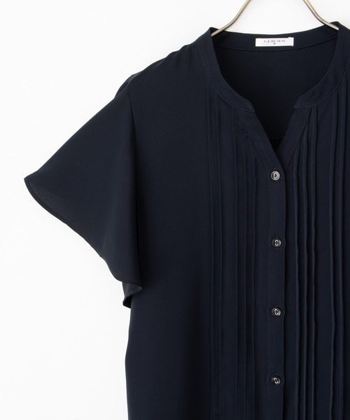 Honeys（ハニーズ）の「ピンタックブラウス（シャツ/ブラウス・レディース・ネイビー/ダークブラウン/ライトグレー/ボルドー/ホワイト・3L/LL/L/M/S）」の21枚目の写真