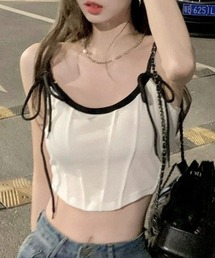 LADY LIKE | カップ付き配色リボンキャミ(キャミソール)