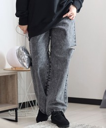 JADED LONDON フリンジ ブーツカット ジーンズ 関税送料込 ワイドブーツカットデニムパンツ | ファッション通販サイト NUGU