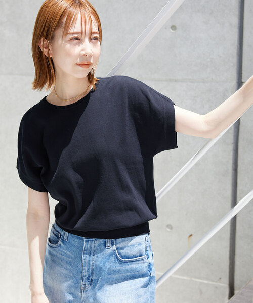 【新品未使用タグ付】 スローブイエナ リネンフレンチスリーブプルオーバー ニット SLOBE IENA（スローブイエナ）の「《追加3》アイスコットンフレンチ