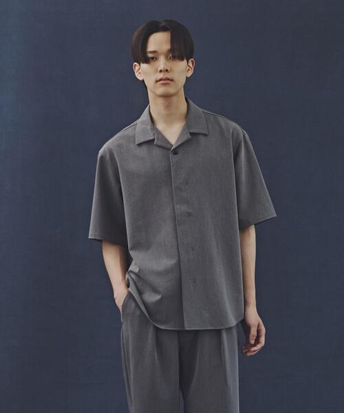 NANO universe（ナノユニバース）の「「Commonuse」TRツイルオープンカラーシャツ（シャツ/ブラウス・メンズ・ブラック/チャコール・L/M）」の21枚目の写真