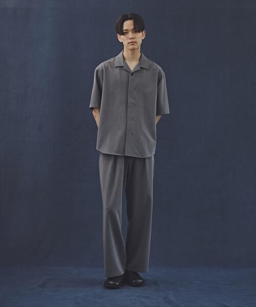 NANO universe（ナノユニバース）の「「Commonuse」TRツイルオープンカラーシャツ（シャツ/ブラウス・メンズ・ブラック/チャコール・L/M）」の22枚目の写真