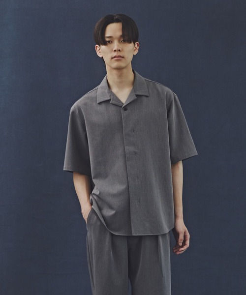 NANO universe（ナノユニバース）の「「Commonuse」TRツイルオープンカラーシャツ（シャツ/ブラウス・メンズ・ブラック/チャコール・L/M）」の10枚目の写真