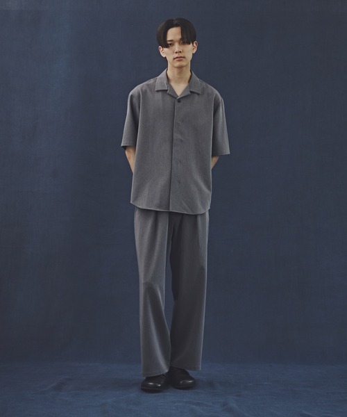 NANO universe（ナノユニバース）の「「Commonuse」TRツイルオープンカラーシャツ（シャツ/ブラウス・メンズ・ブラック/チャコール・L/M）」の9枚目の写真