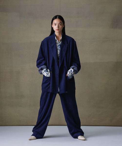 ADAM ET ROPE'(アダムエロペ)の「シャツコール ワイドイージー スラックス / セットアップ対応 / ユニセックス(スラックス・メンズ・ホワイト系その他7/ベージュ系その他2/ブルー系その他2・M/L)」の13枚目の写真