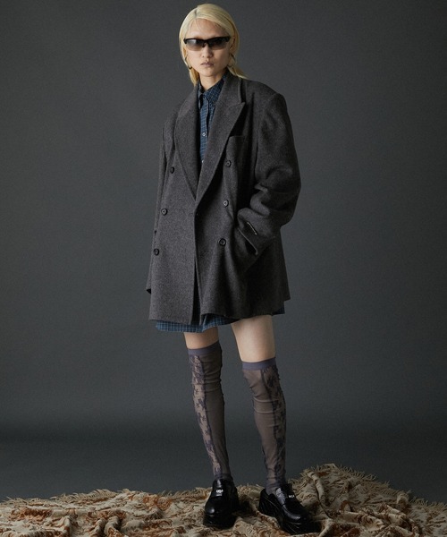 フラワーモチーフレースニーハイソックス / Flower Motif Lace Knee