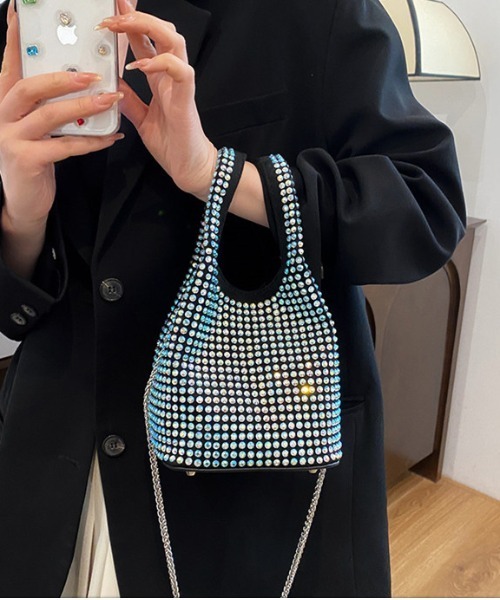 FREE STYLISTS（フリー スタイリスト）の「Y2K ビジューミニバッグ キラキラバッグ バケットバッグ キラキラ ビジュー ハンドバッグ 2WAY（ハンドバッグ・レディース・ブラック/グレー/ブラック系その他・FREE）」の15枚目の写真