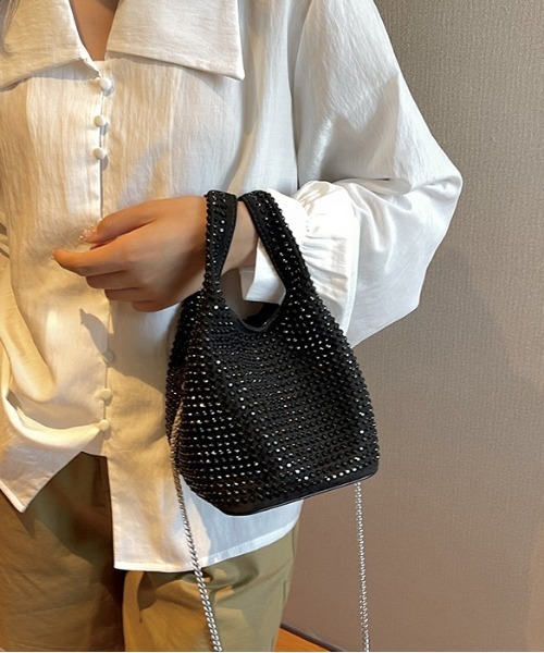 FREE STYLISTS（フリー スタイリスト）の「Y2K ビジューミニバッグ キラキラバッグ バケットバッグ キラキラ ビジュー ハンドバッグ 2WAY（ハンドバッグ・レディース・ブラック/グレー/ブラック系その他・FREE）」の19枚目の写真